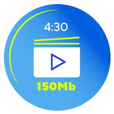 downloading a video - 150mb speed
