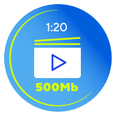 downloading a video - 500mb speed